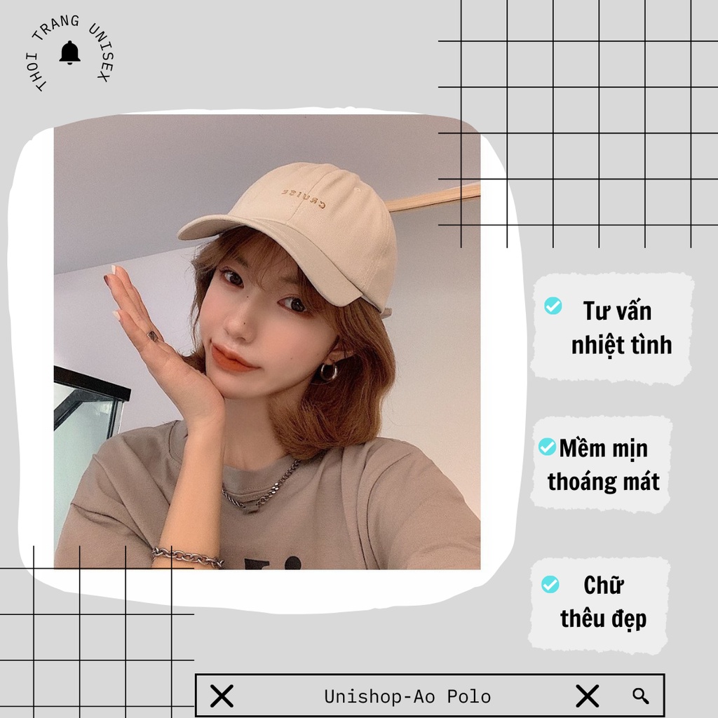 Mũ Lưỡi Trai Unisex Thêu Chữ CRUISE, Chất Vải Cotton Thoáng Mát, Siêu Đẹp. -Mũ Lưỡi Trai, Mũ Unisex.
