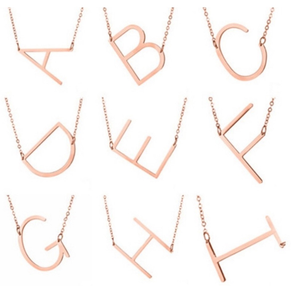 Sale 73% Dây chuyền kim loại mặt kí tự chữ cái sáng tạo cho cặp đôi, A Giá gốc 17000đ - 2G49-7