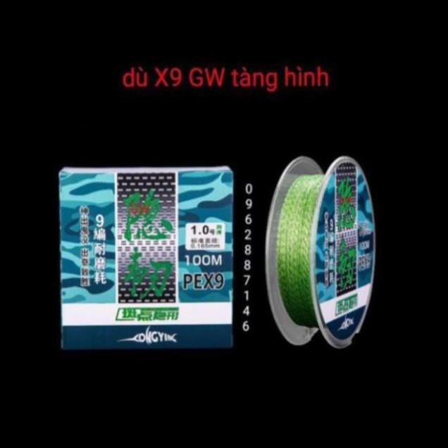 dây dù câu cá GW 3D tàng hình dù lure siêu mịn