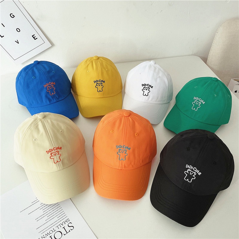 Mũ Lưỡi Trai Chống Nắng Nhanh Khô Thêu Hình Gấu Hoạt Hình Dễ Thương Cho Bé