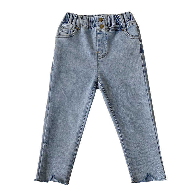 Quần jean dài phong cách Hàn Quốc thời trang xuân thu 2021 dành cho bé gái