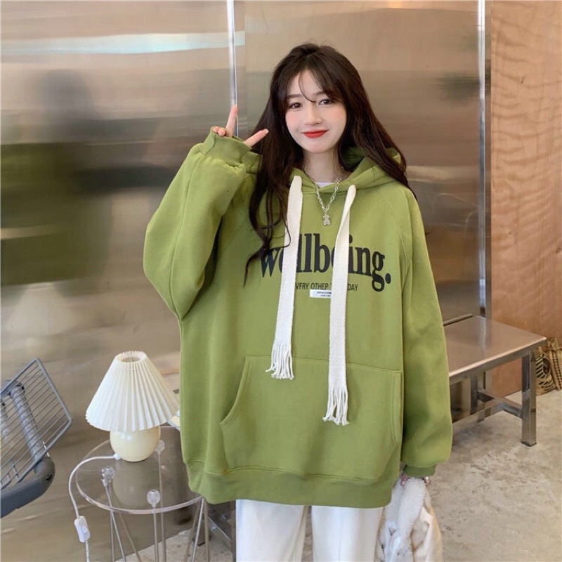 Áo Nỉ Hoodie WELLBEING Mũ 2 Lớp Chất Nỉ Dày Dặn Form Rộng Unisex(Ảnh Thật Hàng Sẵn)