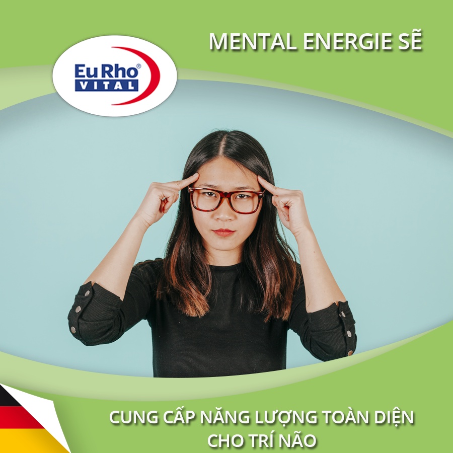 Viên uống giúp tỉnh táo, bổ não Đức, cải thiện trí nhớ EuRho Vital Mental Energie 30 Viên - giảm căng thẳng, mất ngủ