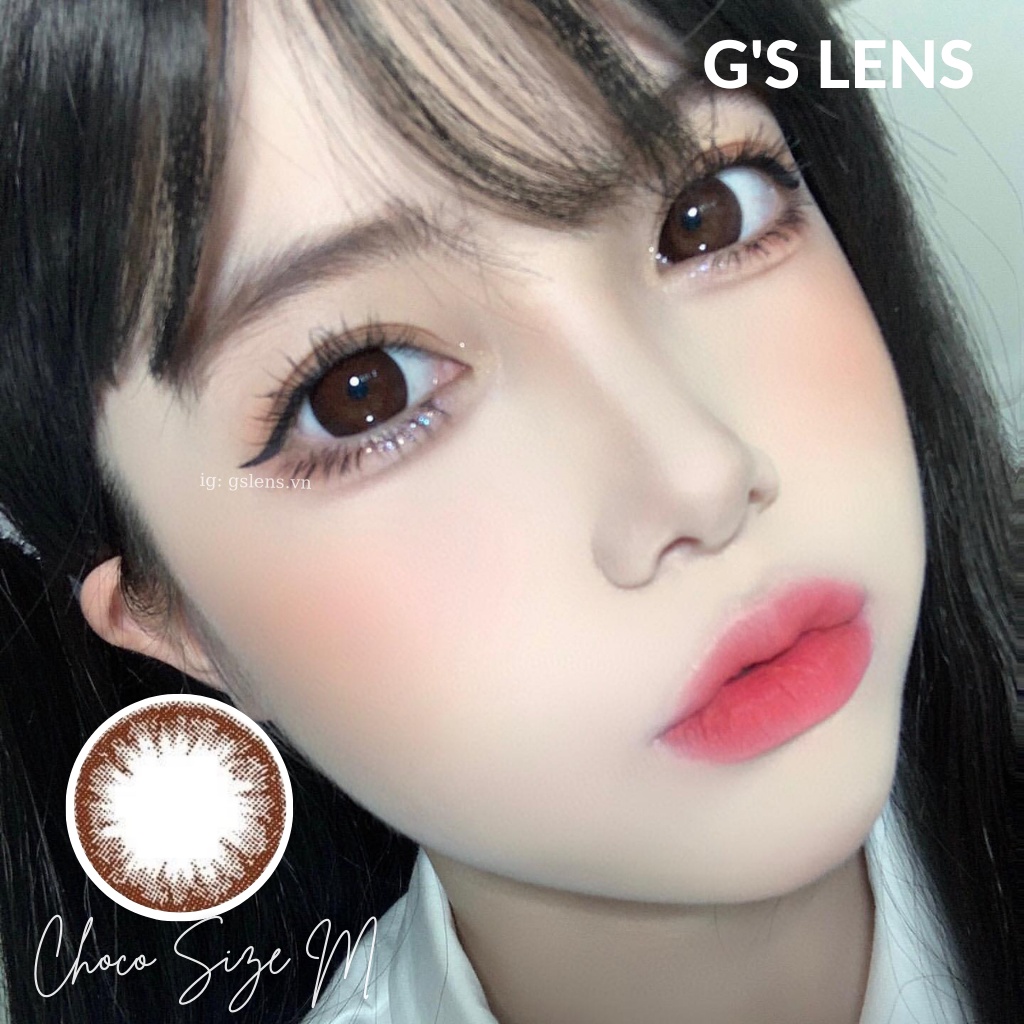 Kính Áp Tròng Choco Giãn Vừa Size M 14.5mm Có 0-6 Độ Cận AR2244 Choco