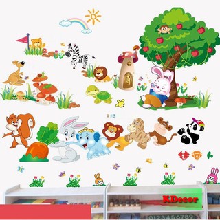 [ Có ảnh thật ] Decal dán tường Ngày hội rừng xanh