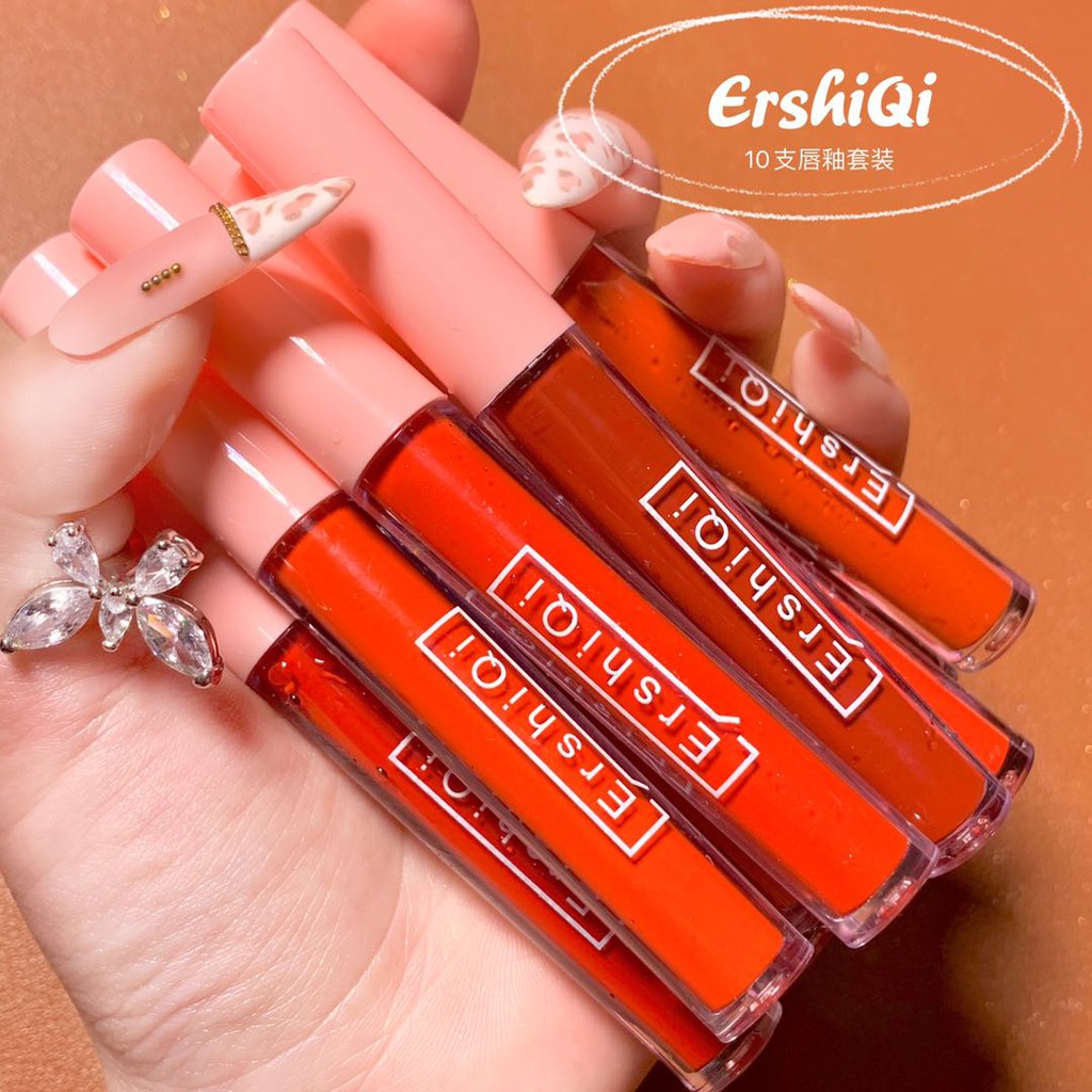 Set 10 Cây Son Kem Lì tint ERSHIQI Fluffy Lip Glaze | BigBuy360 - bigbuy360.vn