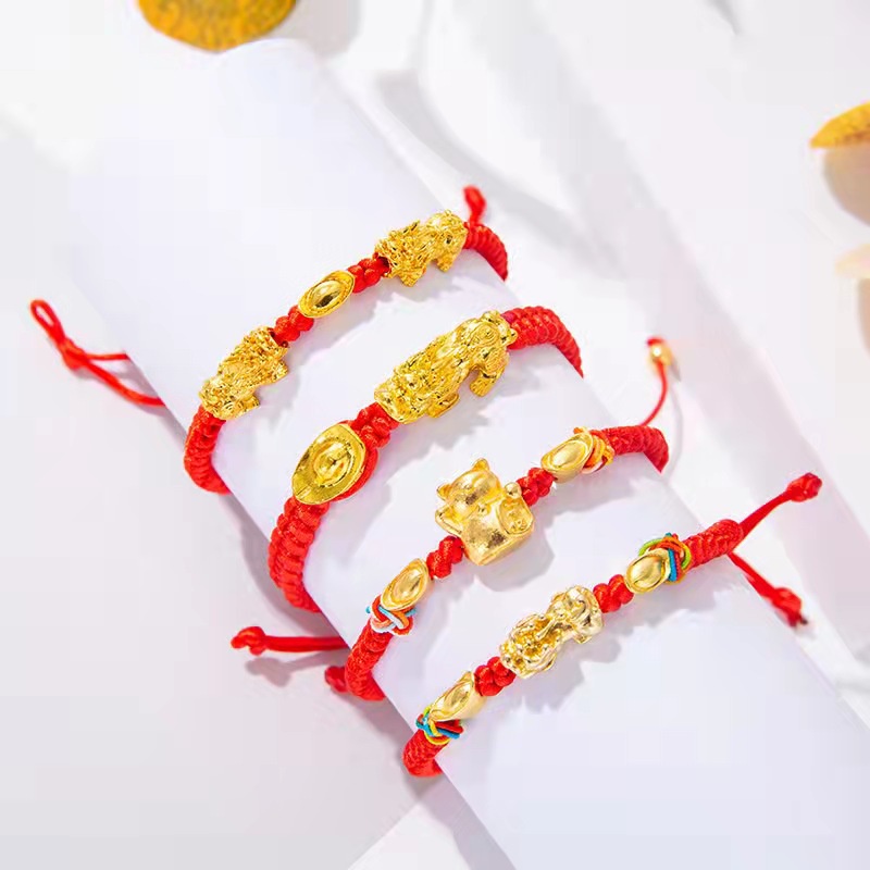 Vòng đeo tay RINHOO FRIENDSHIP dây bện đính tỳ hưu thời trang mang lại may mắn