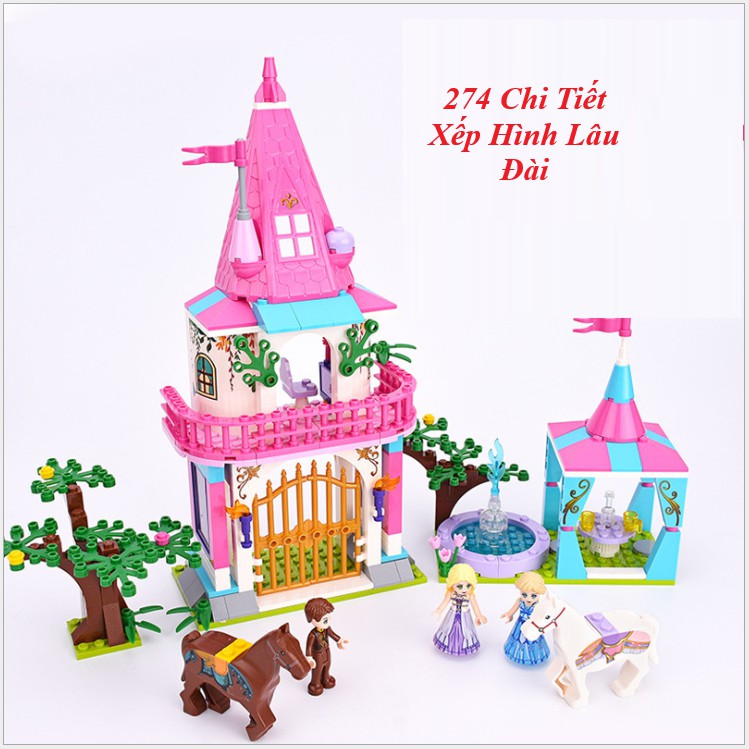 [274 CHI TIẾT-HÀNG CHUẨN] BỘ ĐỒ CHƠI XẾP HÌNH LEGO LÂU ĐÀI, CÔNG CHÚA, LÂU ĐÀI,CÔNG CHÚA Alice