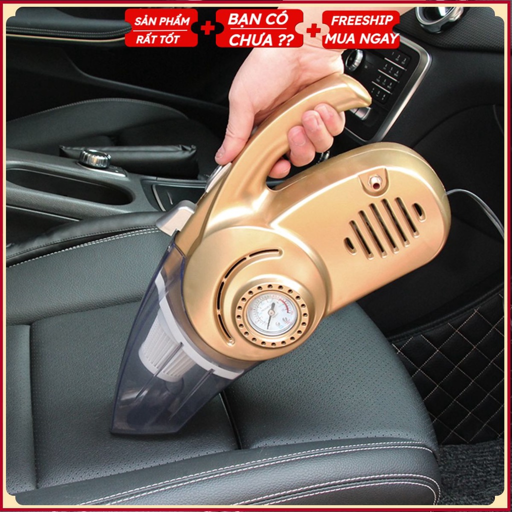 Máy Hút Bụi Kiêm Bơm Lốp Kiêm Đèn Pin và Đo Áp Suất Q10  Trên Ô tô (Nguồn 12/24v) FXE1139