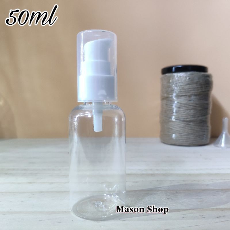 LỌ CHIẾT MỸ PHẨM dạng vòi NHẤN XỊT GIỌT 50ml/100ml VỎ BÌNH CHAI NHỰA PET Trong suốt giá sỉ rẻ