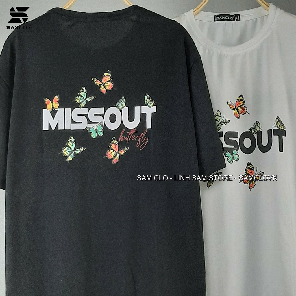 Áo phông tay lỡ nữ SAM CLO freesize thun form rộng dáng Unisex - mặc cặp, nhóm, lớp in hình BƯỚM MISSOUT BUTTERFLY