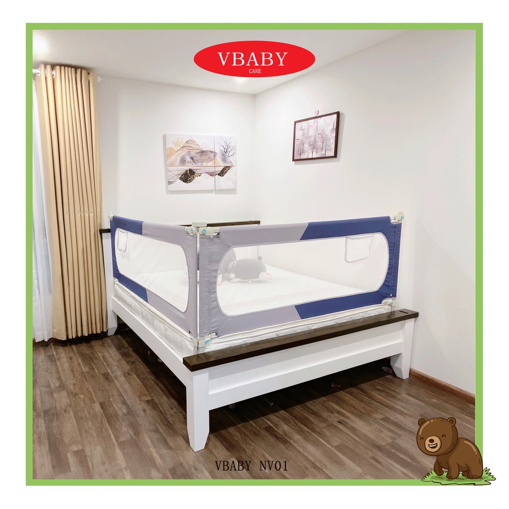 Thanh Chắn Giường Cao Cấp V-BABY NV-01 New 2021 ( 1 hộp 1 thanh )