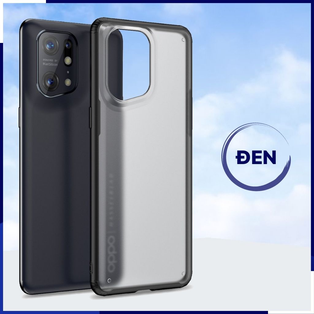 Ốp lưng oppo find x5 chống sốc bảo vệ camera chống vân tay nhám viền màu ver 2 phụ kiện điện thoại huỳnh tân store