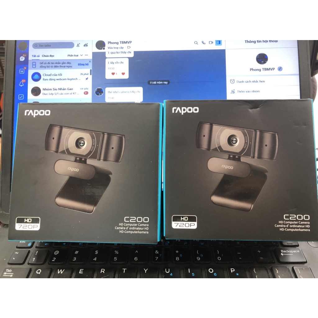 Webcam Rapoo C200 HD 720P - Hàng Chính Hãng