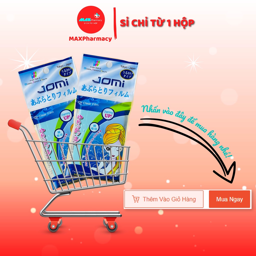 COMBO 10 GÓI Phim thấm dầu JOMI Oil Remover Film Giúp kiềm dầu Thông thoáng làn da gói 70 tờ - MAXpharmacy
