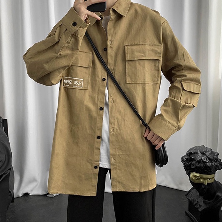 Áo Sơ Mi Dài Tay Nam Và Nữ Chất Kaki Kiểu Dáng Hàn Quốc New 2022