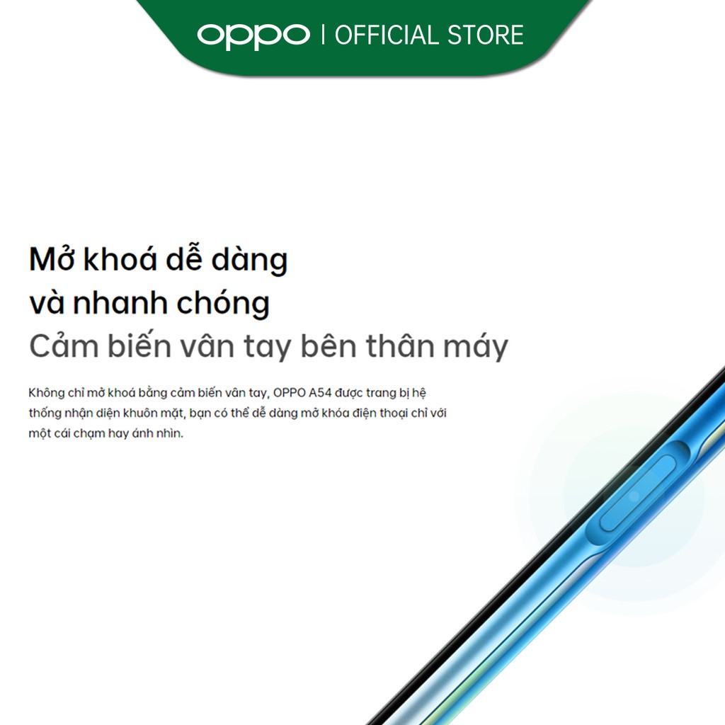 [Mã ELTECHZONE giảm 5% đơn 500K] Điện Thoại OPPO A54 (4GB/128GB) - Hàng Chính Hãng