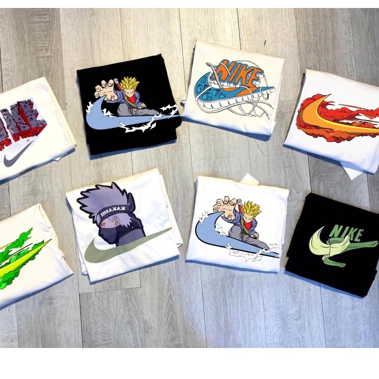 Áo Thun Nike Custom Naruto & KakaShi In Nhiệt Cực Nét | Chất Thun 100% Cotton Dày Dặn