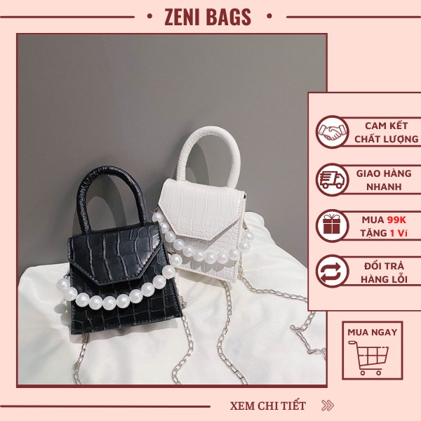 Túi Xách Mini Đeo Chéo Quai Ngọc ZENI BAGS mã Z01