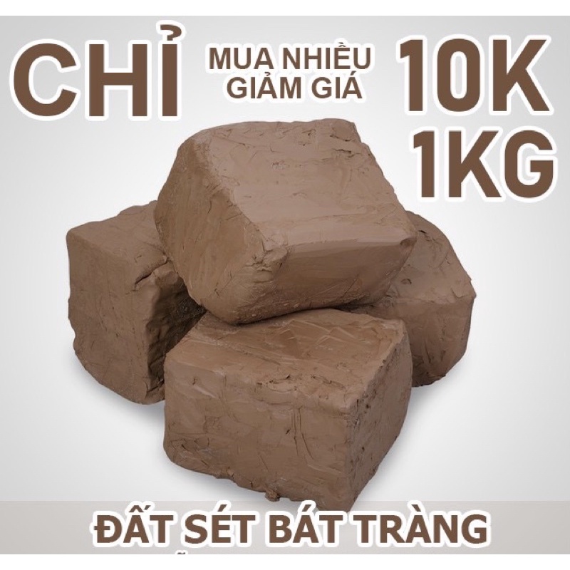 Đất Sét cao lanh nâu đỏ Bát Tràng nặn làm gốm, làm tượng, đồ trang trí ( 2kg đất )