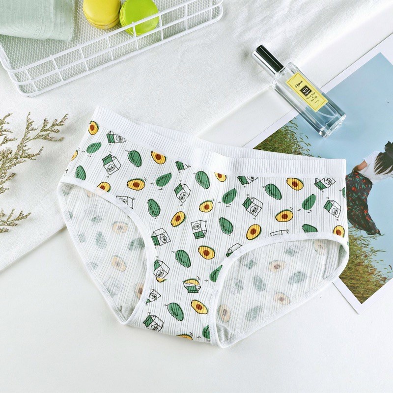 Set 10 Quần lót quả bơ cotton gân tăm co giãn 4 chiều Siêu cute