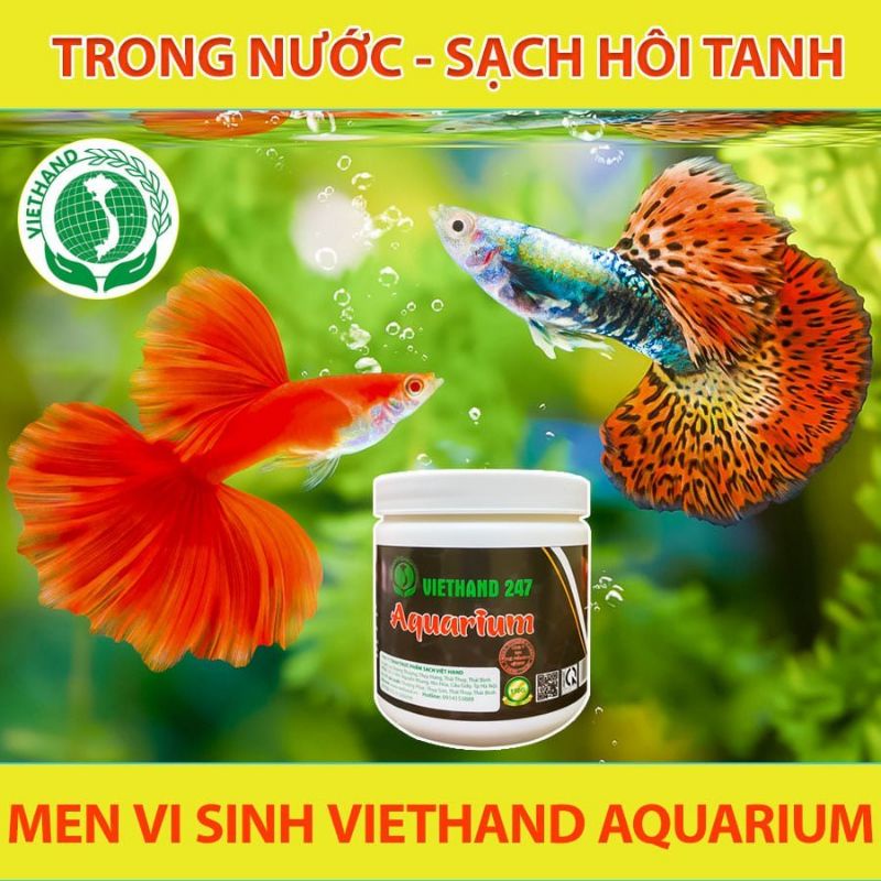 Vi Sinh Cho Cá Cảnh AQUARIUM VIETHAND247/ Nước trong cá khỏe/ Giảm mùi hôi tanh/ 4-5 tháng không phải thay nước 150gam