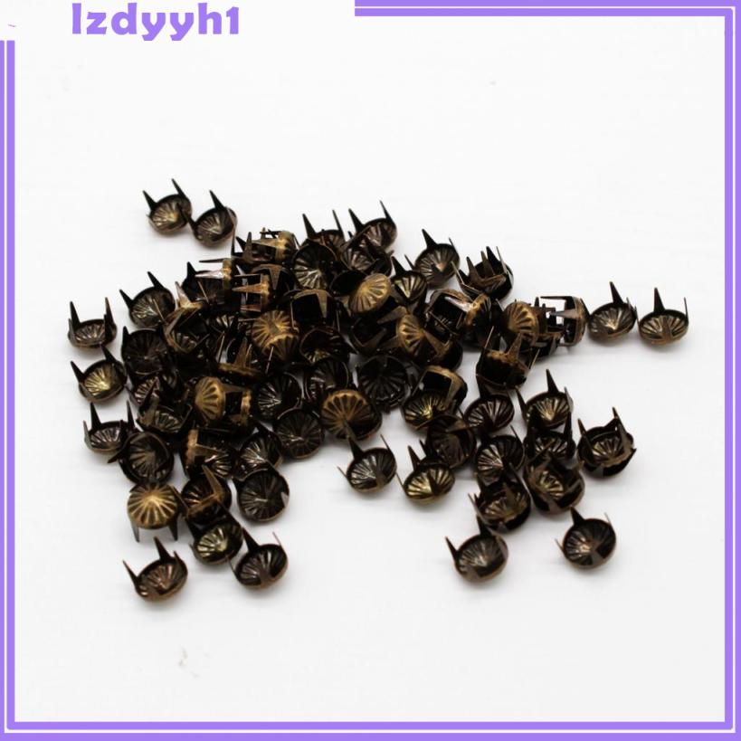 JoyDIY 100 pcs Antique Bronze DIY Nailhead Round Dome Studs Leathercraft Rivet 9mm