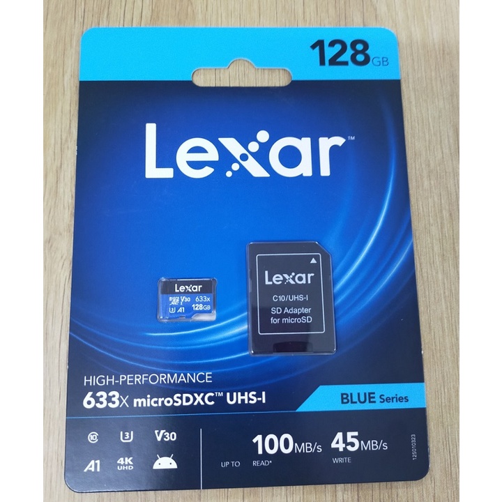 {Chính hãng} Thẻ Nhớ LEXAR 128GB Class 10- Tốc độ cao lên tới 100mbs - Chuyên dụng cho Camera, điện thoại, Máy tính