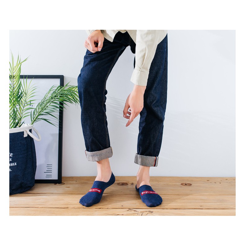 Set 5 Tất lười nam chống trượt Combo 5 Vớ ẩn nam Màu trơn Cotton