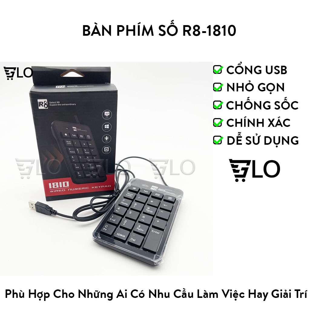 Bàn Phím Số R8-1810 Cổng USB