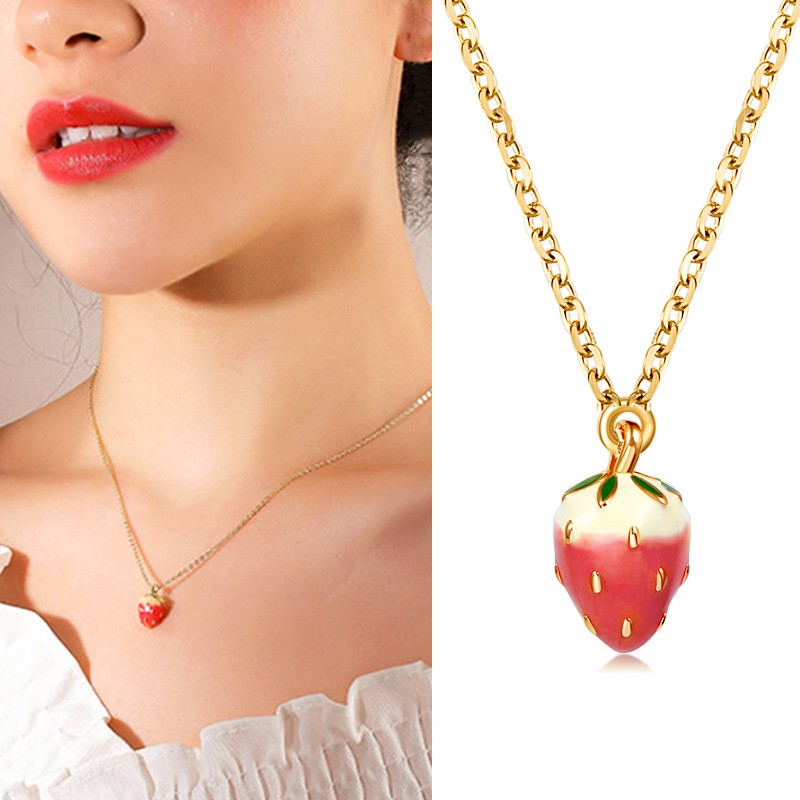 Lovely Strawberry Fruit Necklaces For Women