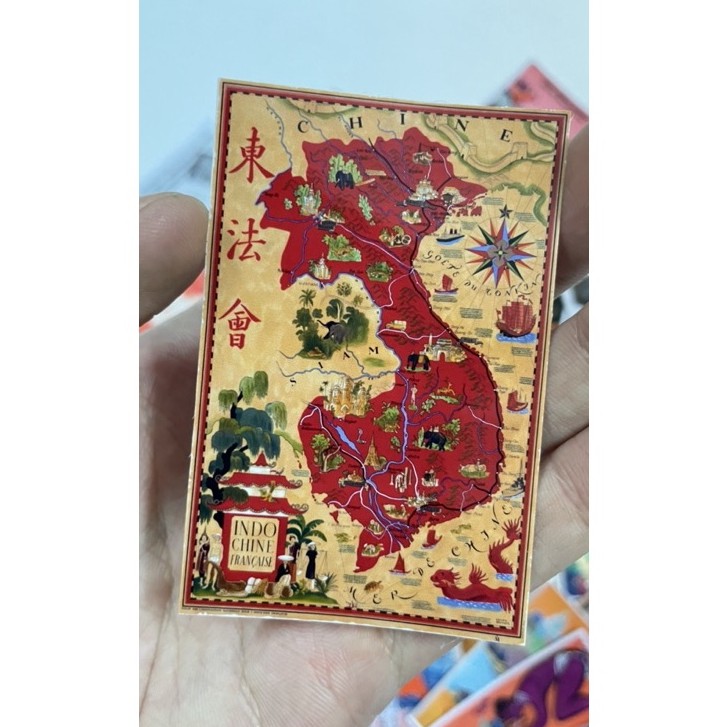 Bộ 46 Sticker vintage hình dán trang trí RETRO VIỆT NAM XƯA, SÀI GÒN XƯA