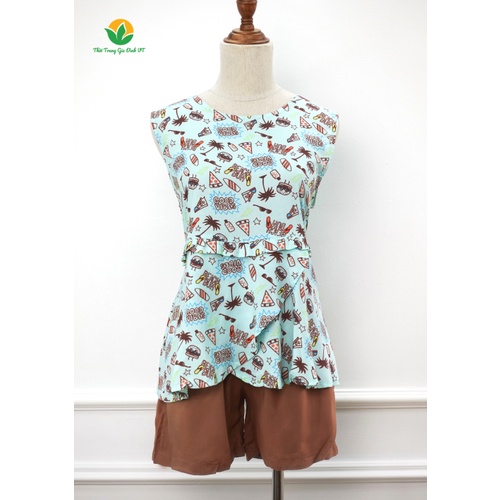 Bộ quần đùi áo sát nách nữ B02.2003- Thời trang gia đình VT