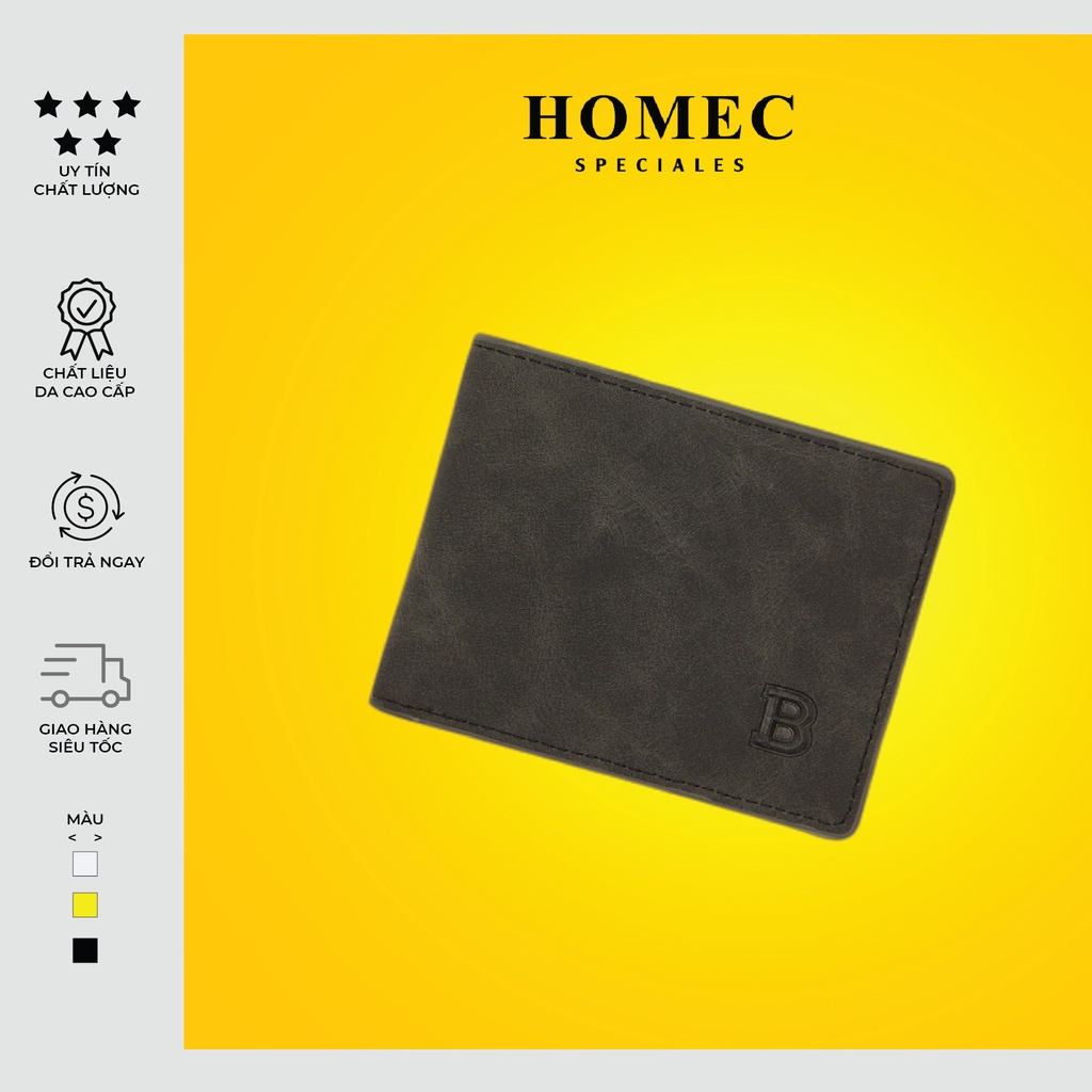 Ví da nam cầm tay HOMEC-90 chất liệu cao cấp bóp nam dáng ngang thời trang - HOMEC