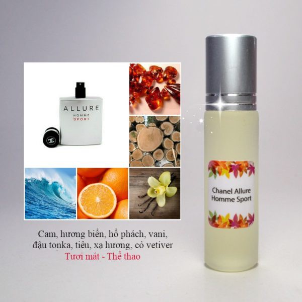 [dạng lăn] Tinh Dầu Nước Hoa Pháp Allure Homme Sport tươi mát