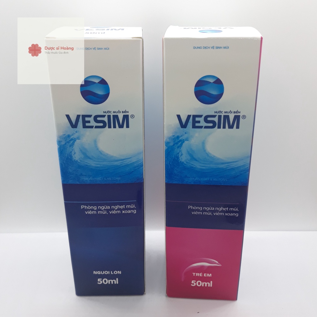 VESIM - Dung dịch vệ sinh mũi nước biển làm sạch và thông mũi - Lọ 50ml