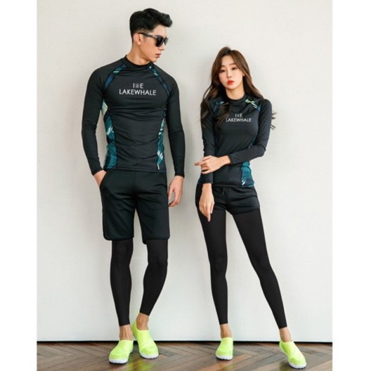 Bộ đồ bơi nam , nữ dài tay Icelake phong cách Hàn Quốc 3 chi tiết QC(có sẵn)