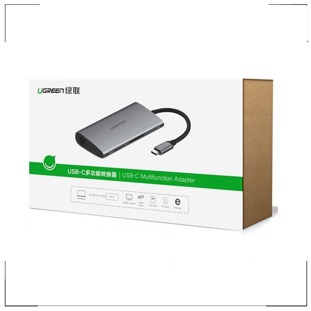 Cáp USB type-C to VGA/USB 3.0/SD/TF/Lan Ugreen 50539 -