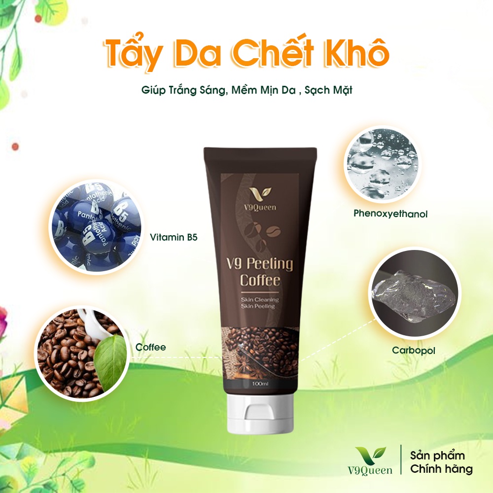 Tẩy tế bào chết body tẩy da chết mặt dưỡng da trắng sáng giúp mềm mịn da v9queen