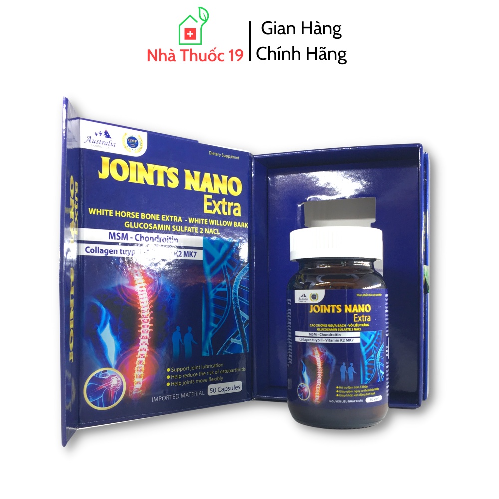 Viên Khớp Joints Nano Extra - Hỗ Trợ Làm Trơn Ổ Khớp, Giảm Đau Mỏi, Giảm Nguy Cơ Thoái Hóa Khớp (Hộp 50 Viên)