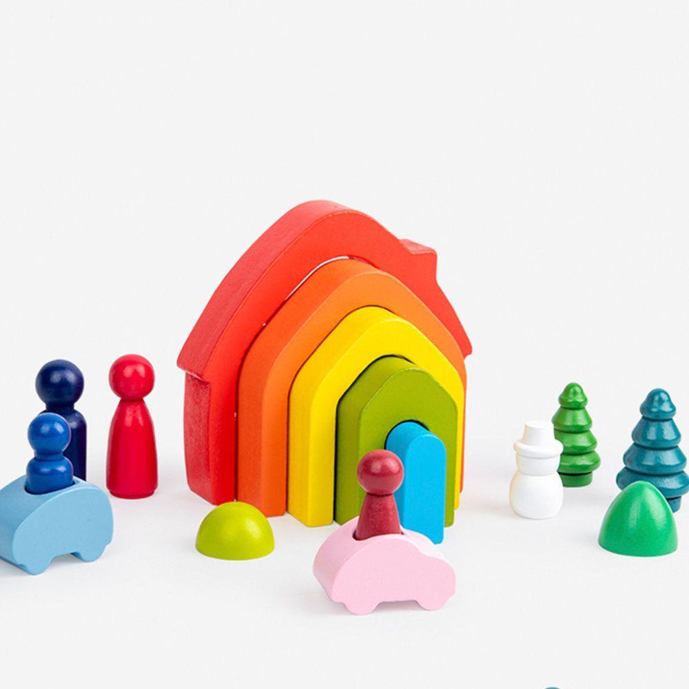 Đồ Chơi Khối Bán Nguyệt Nhiều Màu Sắc Giáo Dục Nhận Thức Sớm Cho Trẻ Em