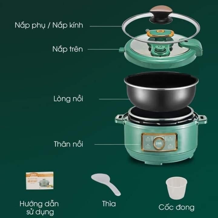 NỒI ÁP SUẤT HẦM NẤU ĐA NĂNG NINESHIELD 4 Lít /5 LÍT [BẢO HÀNH CHÍNH HÃNG 12 THÁNG]