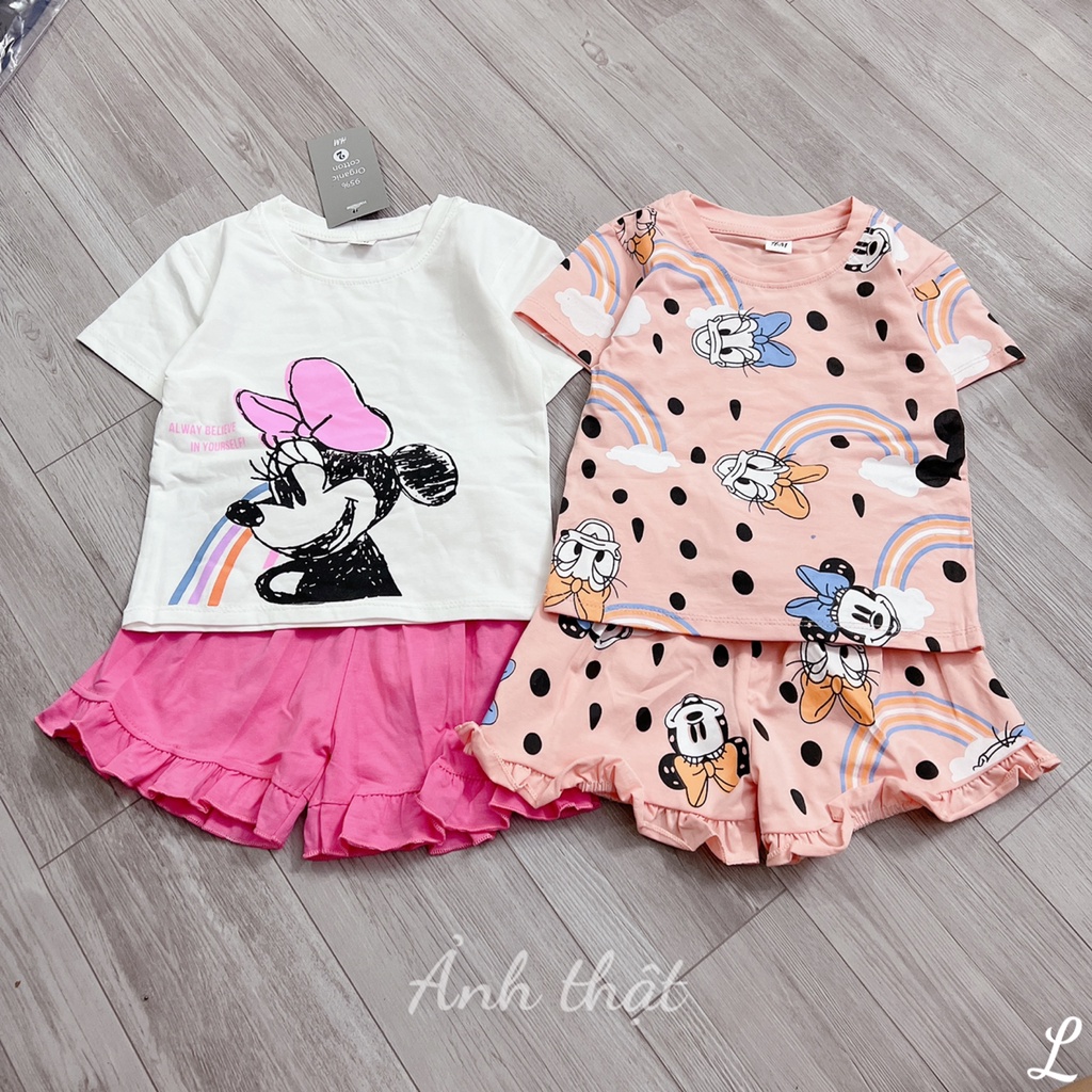 ĐỒ BỘ BÉ GÁI Set 2 Bộ Mickey Bé Gái