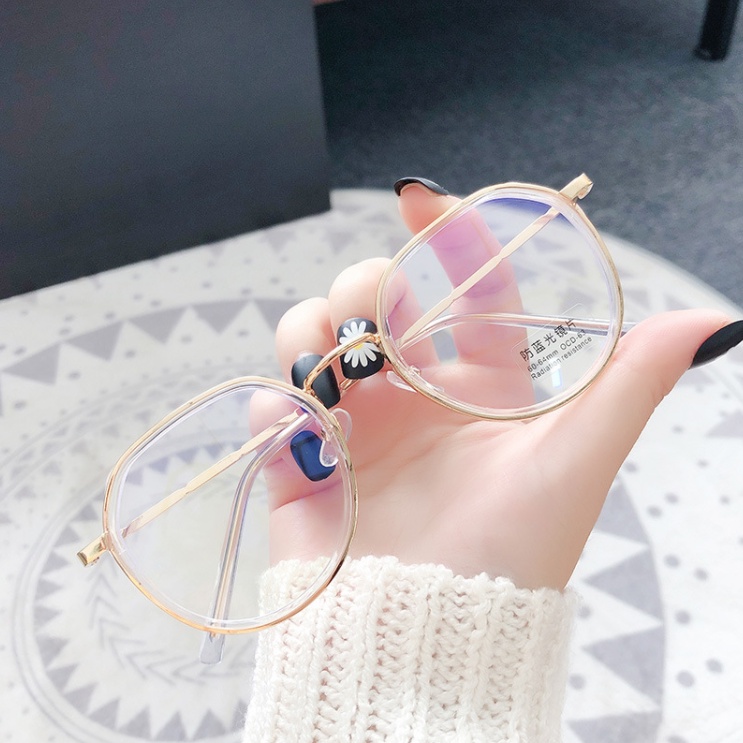 (KIQI-FASHION) COD Mắt kính gọng tròn chống ánh sáng xanh thời trang dành cho nam nữ