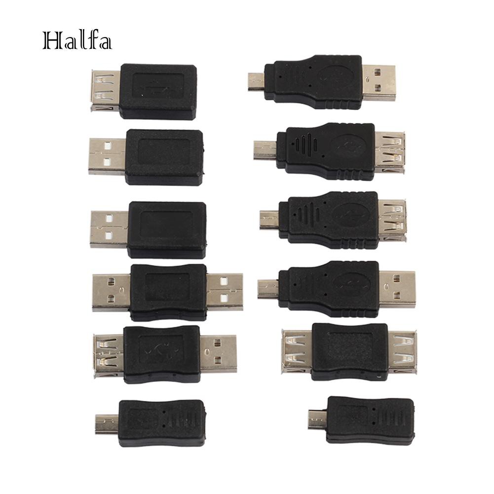 Bộ 12 Đầu Nối Chuyển Đổi Cổng Usb 2.0 Đầu Đực Sang Đầu Cái