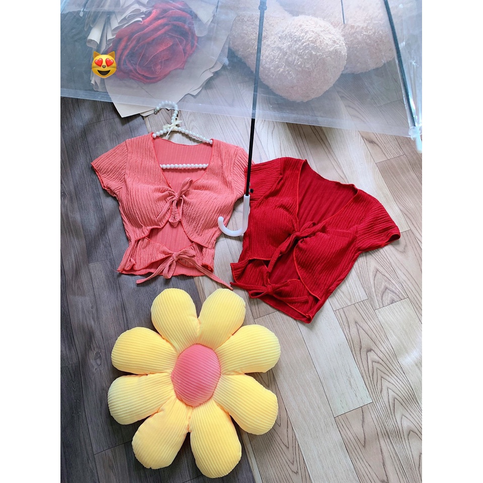 Áo xốp kiểu cột ngực cột eo croptop có mút ngực sexy , chất thun xốp mềm mịn