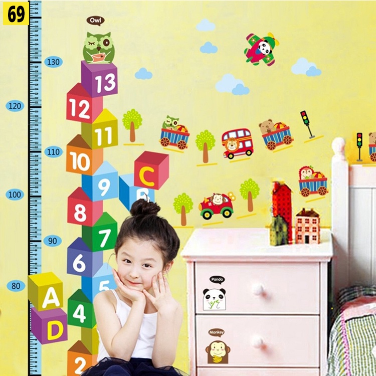 Tranh decal, decal dán tường, dán kính ❤️GIÁ SIÊU RẺ❤️ trang trí phòng cho bé chủ đề số đềm và bảng chữ cái