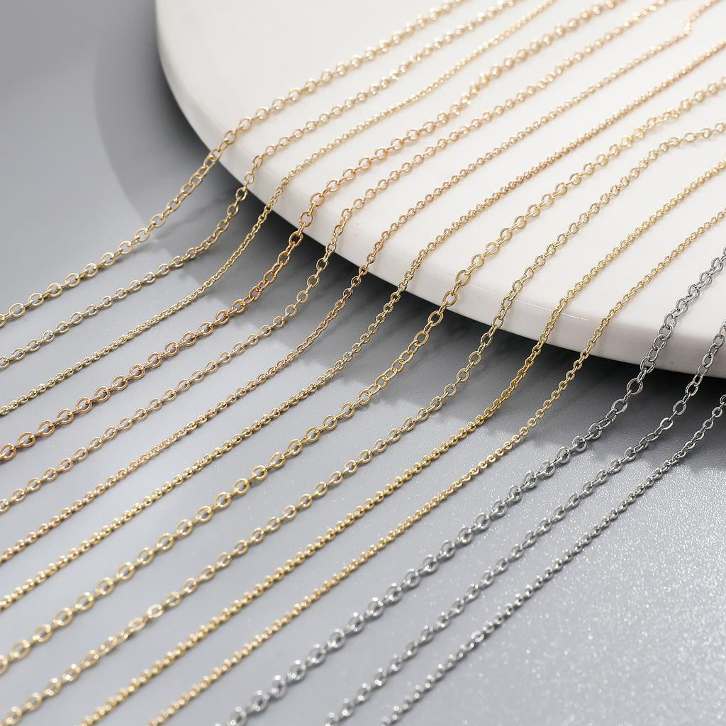 Dây Chuyền Dài 1m Hình Chữ O Mạ Vàng 14K Thời Trang