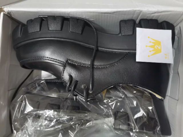 (Ảnh thật) Giày ulzzang da bóng lót lông độn đế | BigBuy360 - bigbuy360.vn