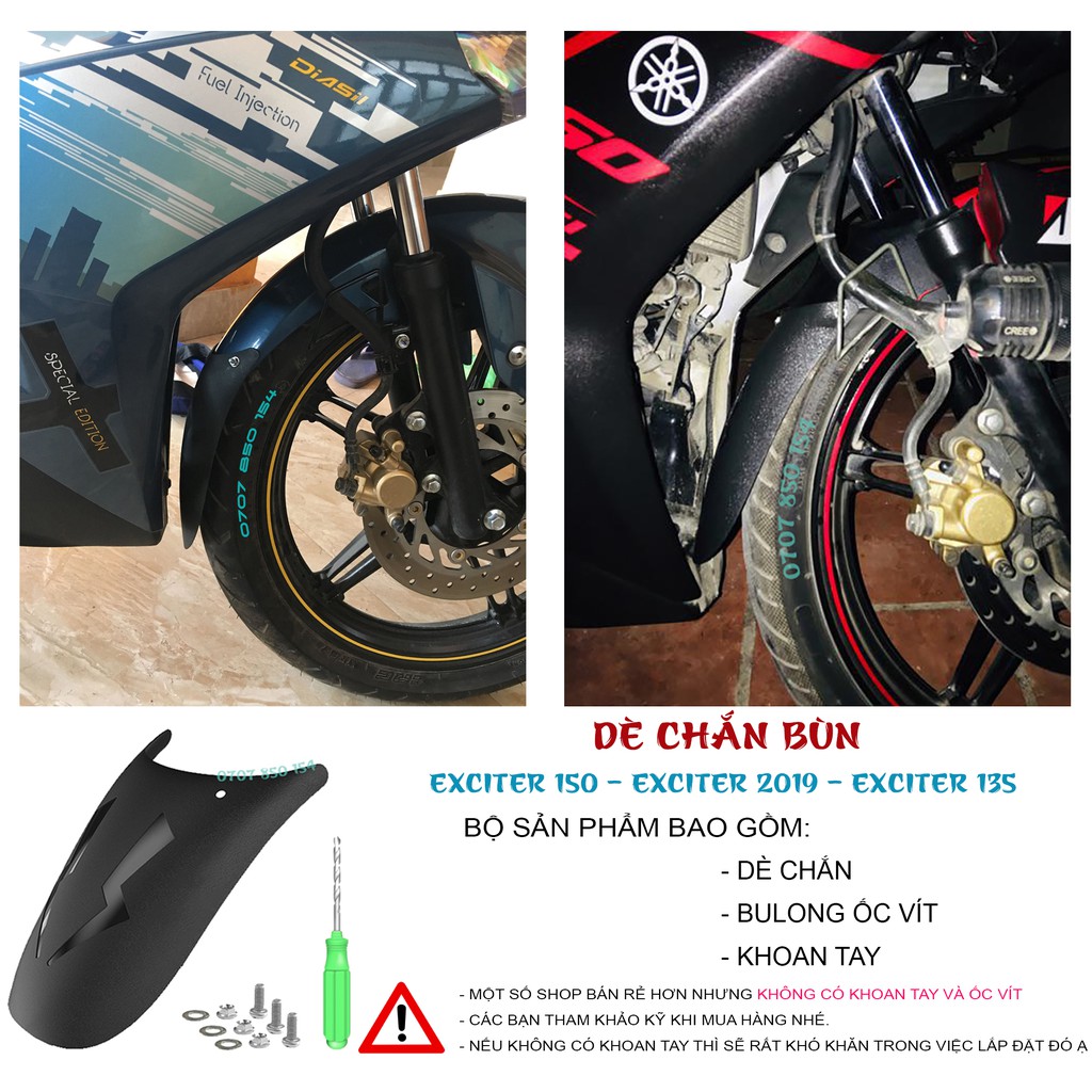 DÈ CHẮN BÙN TRƯỚC CHO EXCITER 2019, Ex 150, EX 135, Sonic | Shopee Việt Nam